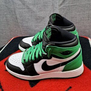 Nike Air Jordan 1 GS Lucky Green Size 5Y ( Women 6.5 ) Sneakers FD1437-031 Black